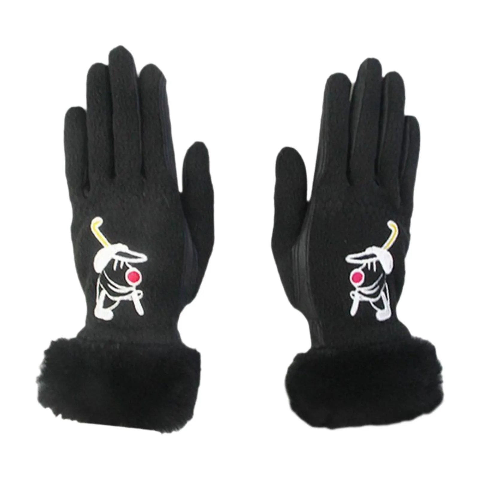 1 Pair of Golf Gloves Winter Training Gloves Mitts for Fishing Biking Hiking Black 19