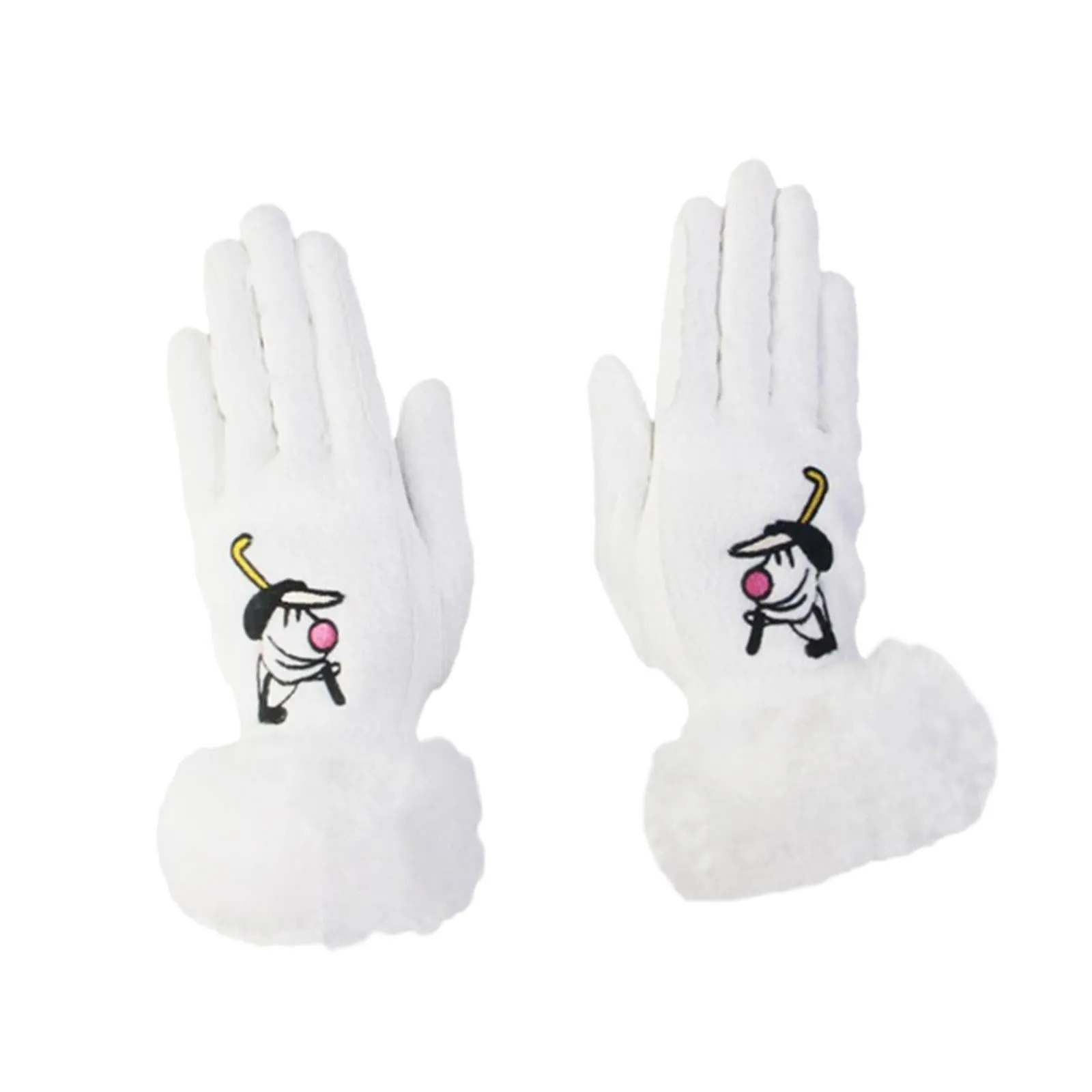 1 Pair of Golf Gloves Winter Training Gloves Mitts for Fishing Biking Hiking White 20