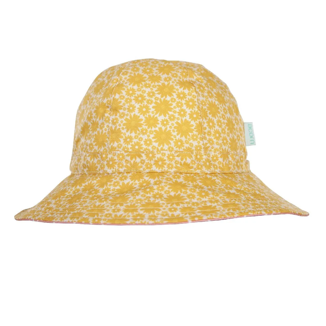 ACORN KIDS - SUNSET GARDEN WIDE BRIM SUNHAT: GOLD/CREAM