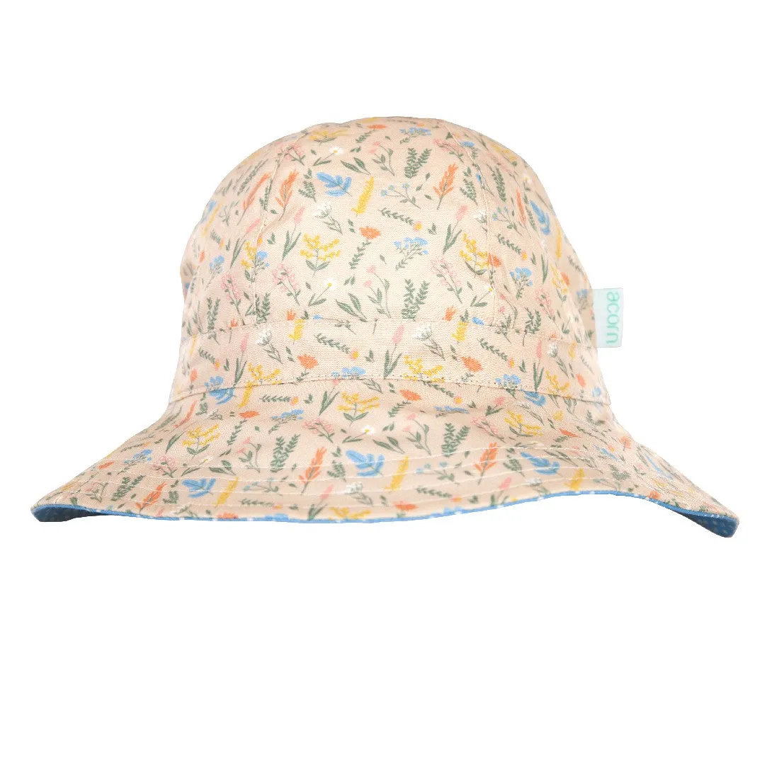 ACORN KIDS - SUNSET GARDEN WIDE BRIM SUNHAT: GOLD/CREAM