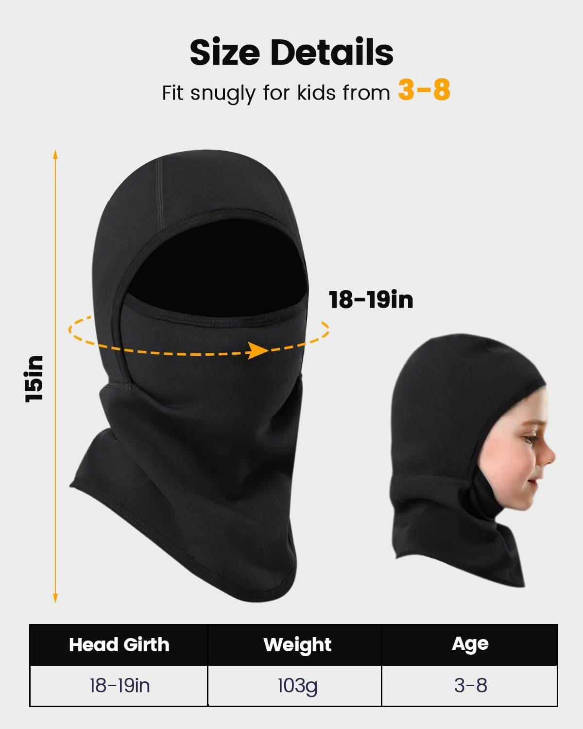 Aegend Balaclava Face Mask for Kids Age 5-12, Windproof Ski Face Neck Warmer for Cold Weather Winter Outdoor Sports