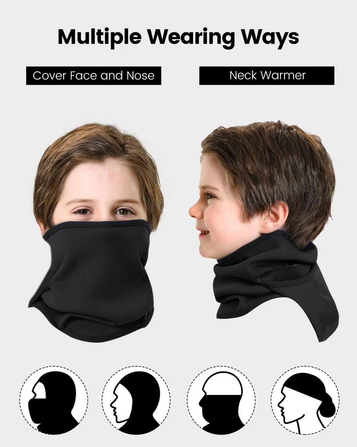 Aegend Balaclava Face Mask for Kids Age 5-12, Windproof Ski Face Neck Warmer for Cold Weather Winter Outdoor Sports