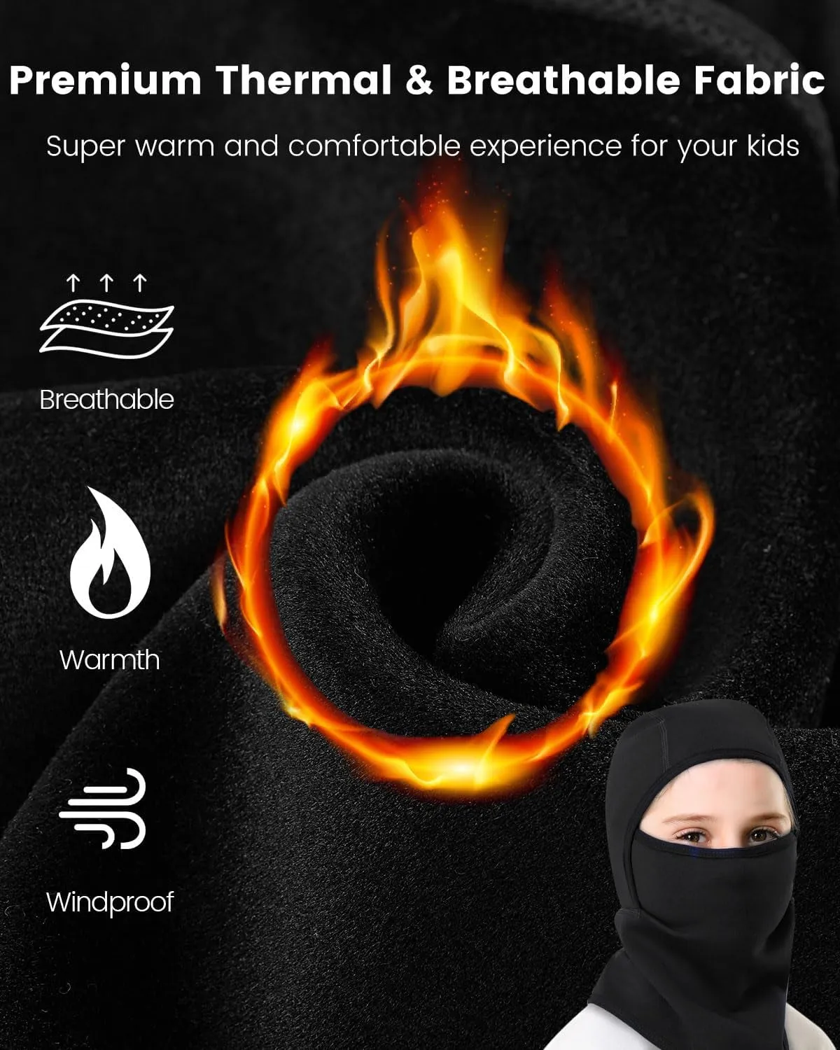 Aegend Balaclava Face Mask for Kids Age 5-12, Windproof Ski Face Neck Warmer for Cold Weather Winter Outdoor Sports