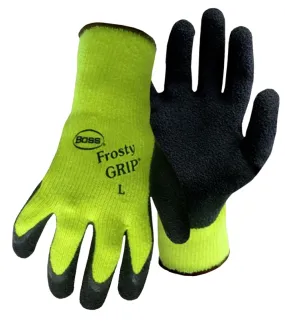 Boss 8439NL Gloves, L, Knit Wrist Cuff, Acrylic/Latex Palm, High-Visibility Green :PR: QUANTITY: 1