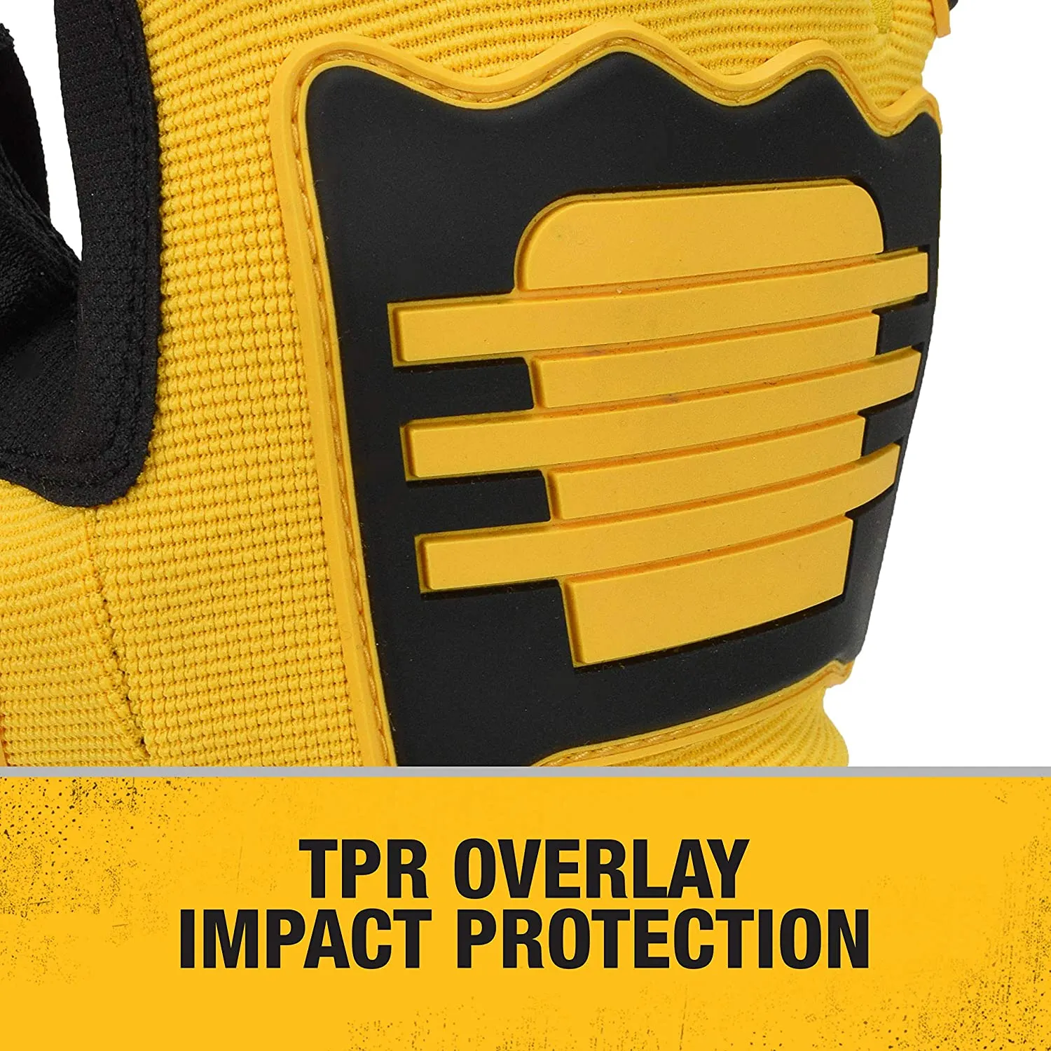 Dewalt DPG781 Performance Mechanic Work Glove with Anti-Slip PVC Overlay, Yellow / Black, 1 Pair