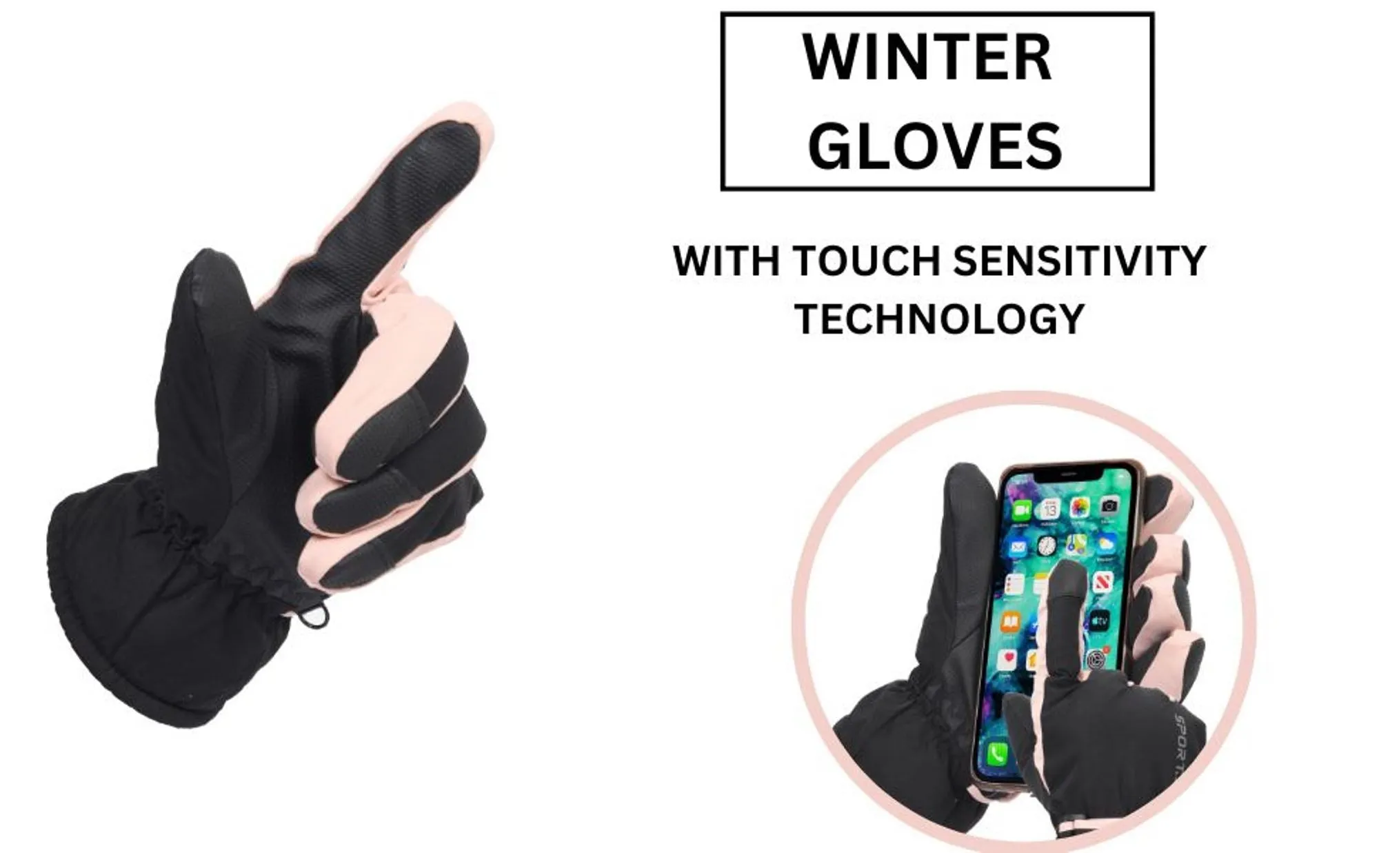 FabSeasons Warm Winter Gloves for Men & Women, Waterproof, Mobile Touchscreen enabled, windproof for hiking, driving, running & outdoors