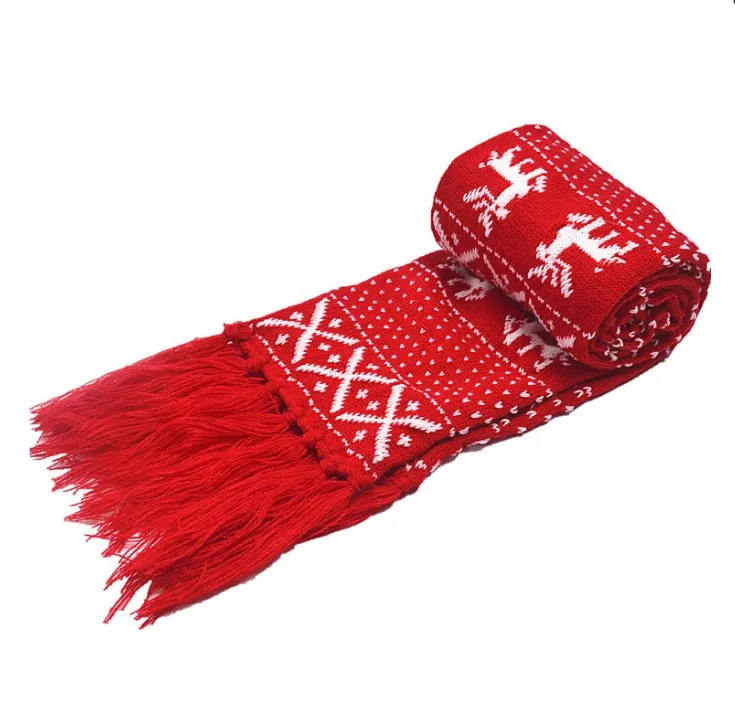 Fashionable Snowflake Decorated Knitted Woolen Warm Scarf