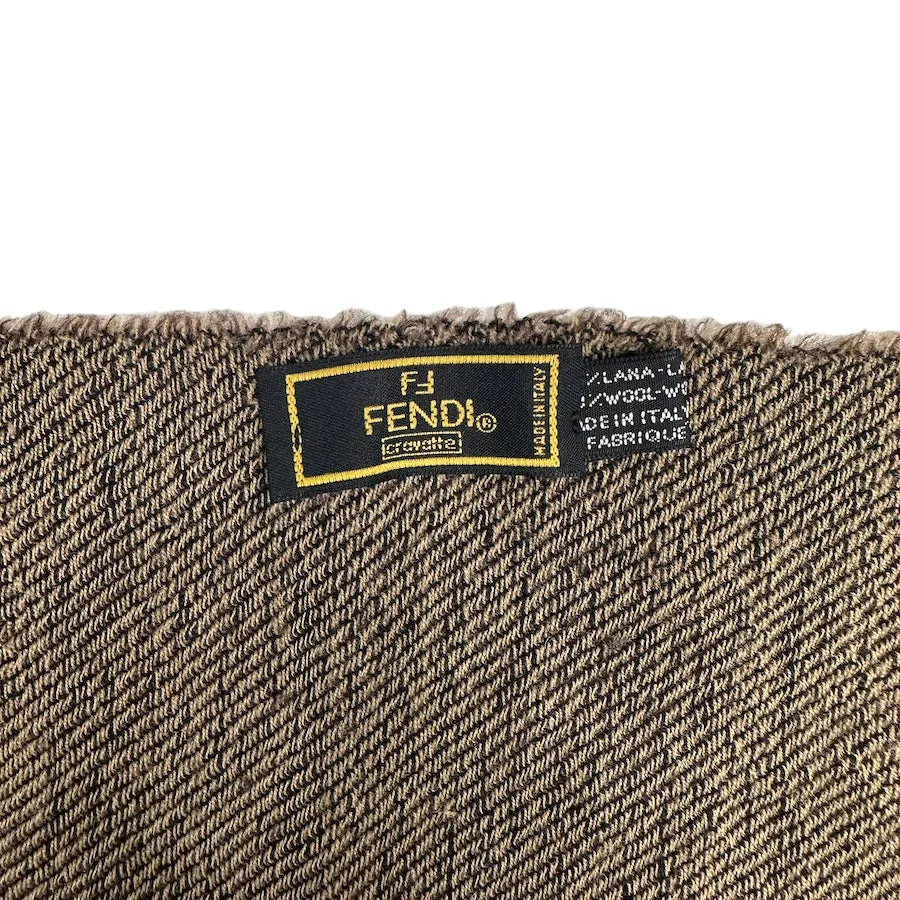 FENDI BROWN LIGHTWEIGHT SPELLOUT SCARF