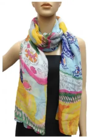 Flower & Leaf Print Scarf