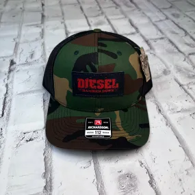 Hammer Down "Diesel" Hat - Camo and Black with Cloth Patch