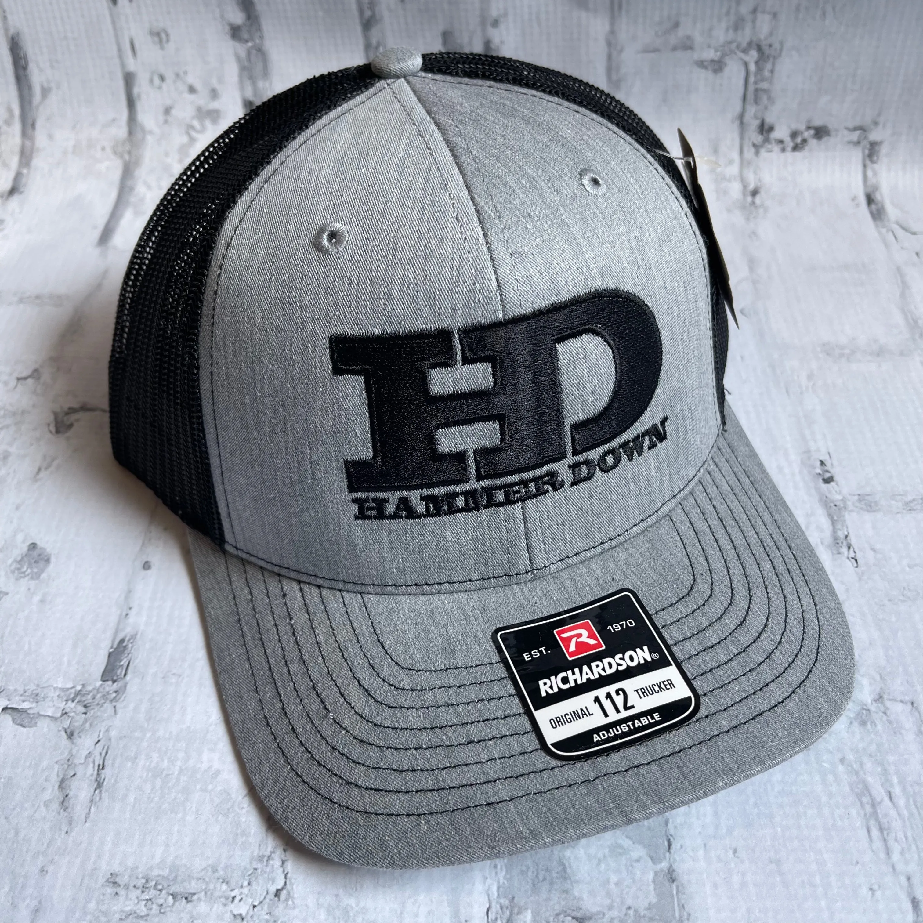 Hammer Down "HD Original" Hat - Heather Gray with Woven Patch