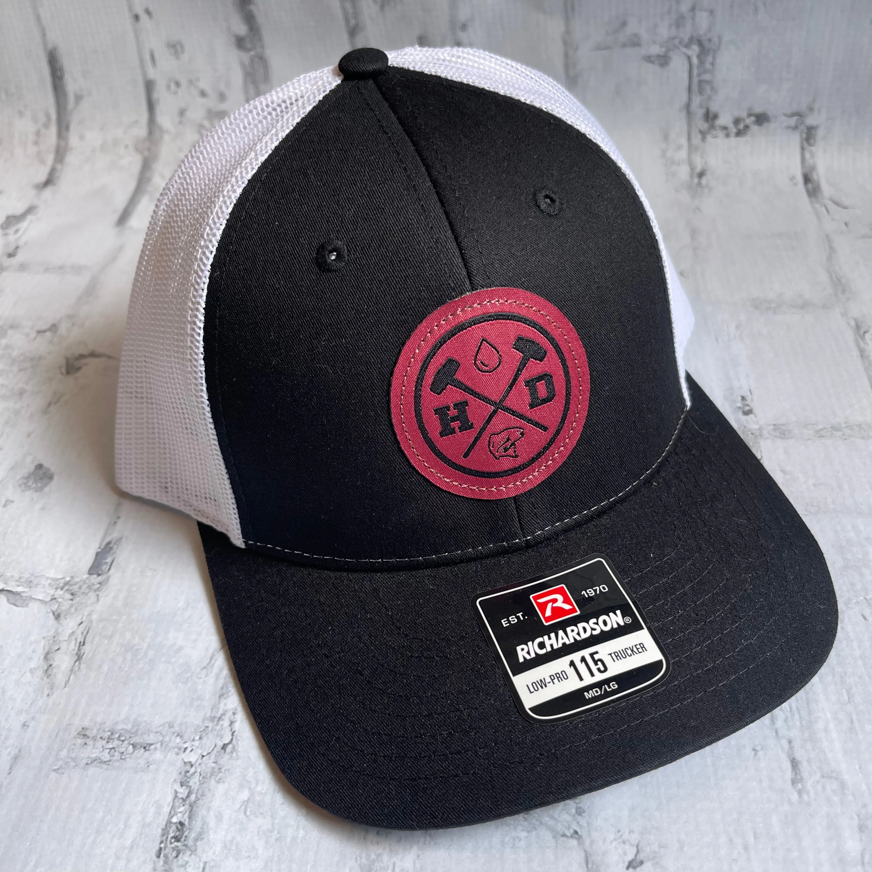 Hammer Down "Red Water Man" Hat - Black with Leather Patch