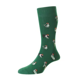 HJ Socks HJ33 Mens Animals In Christmas Hats Softop Socks