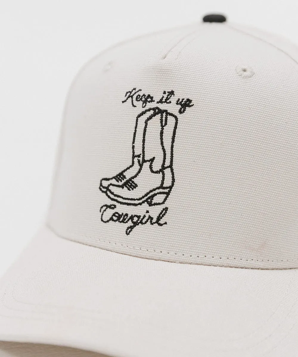 Keep It Up Cowgirl Canvas Trucker