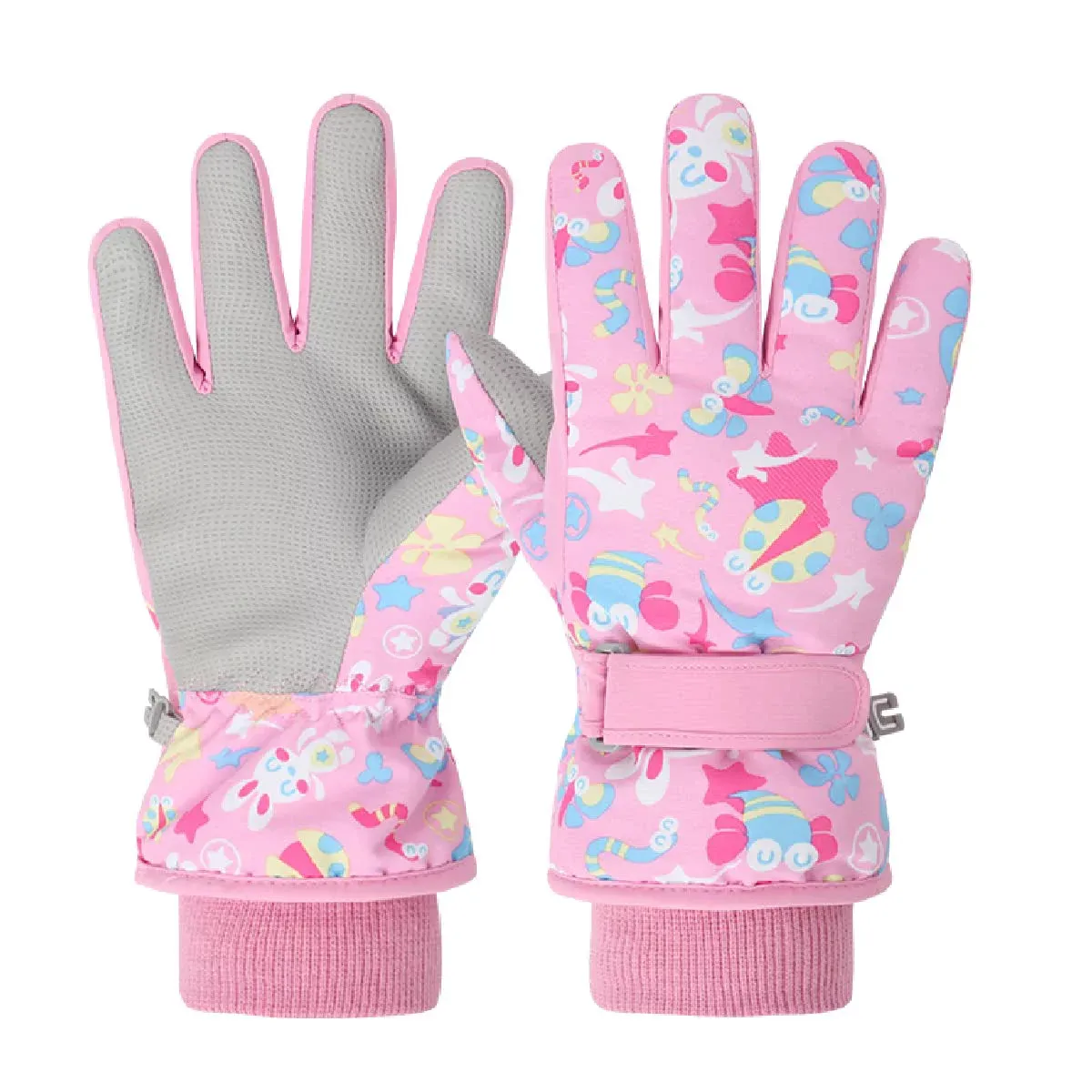 Kids Snow Ski Waterproof Winter Gloves with Fleece Lining for Ourdoor Boys Girls Toddler ZB117