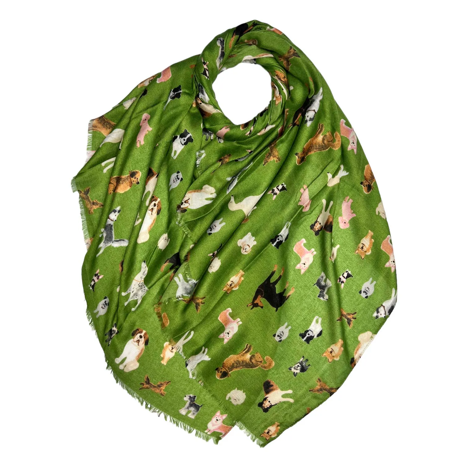 Lightweight Scarf with Multi Dog print