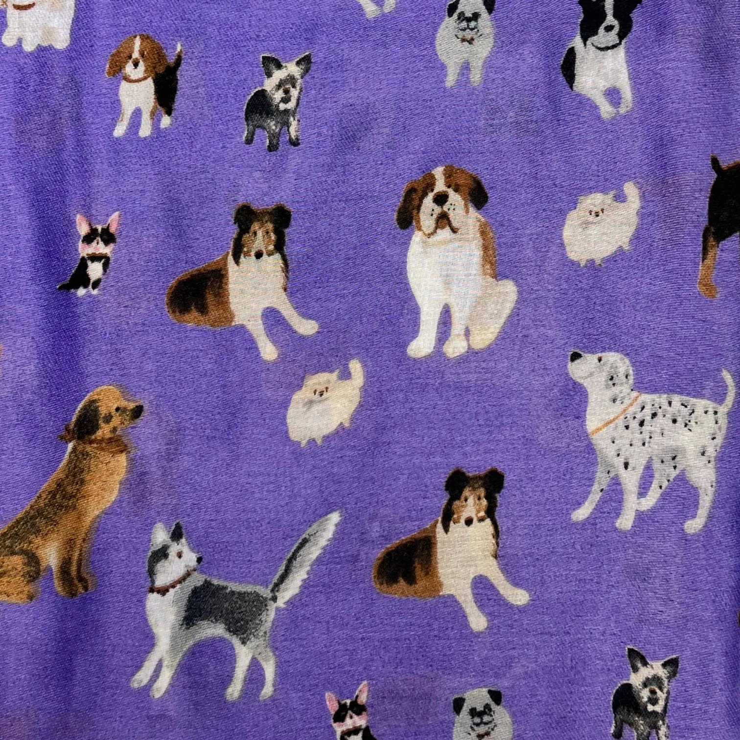 Lightweight Scarf with Multi Dog print