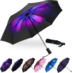 Llanxiry Compact Travel Umbrella,Windproof Waterproof Stick Umbrella Protection Golf Umbrellas