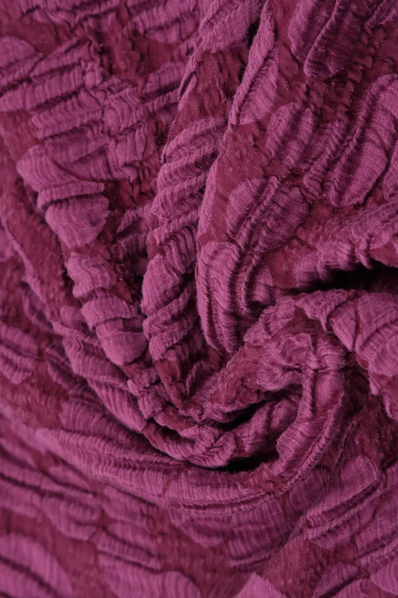 Magenta Circle Silk Linen Scarf