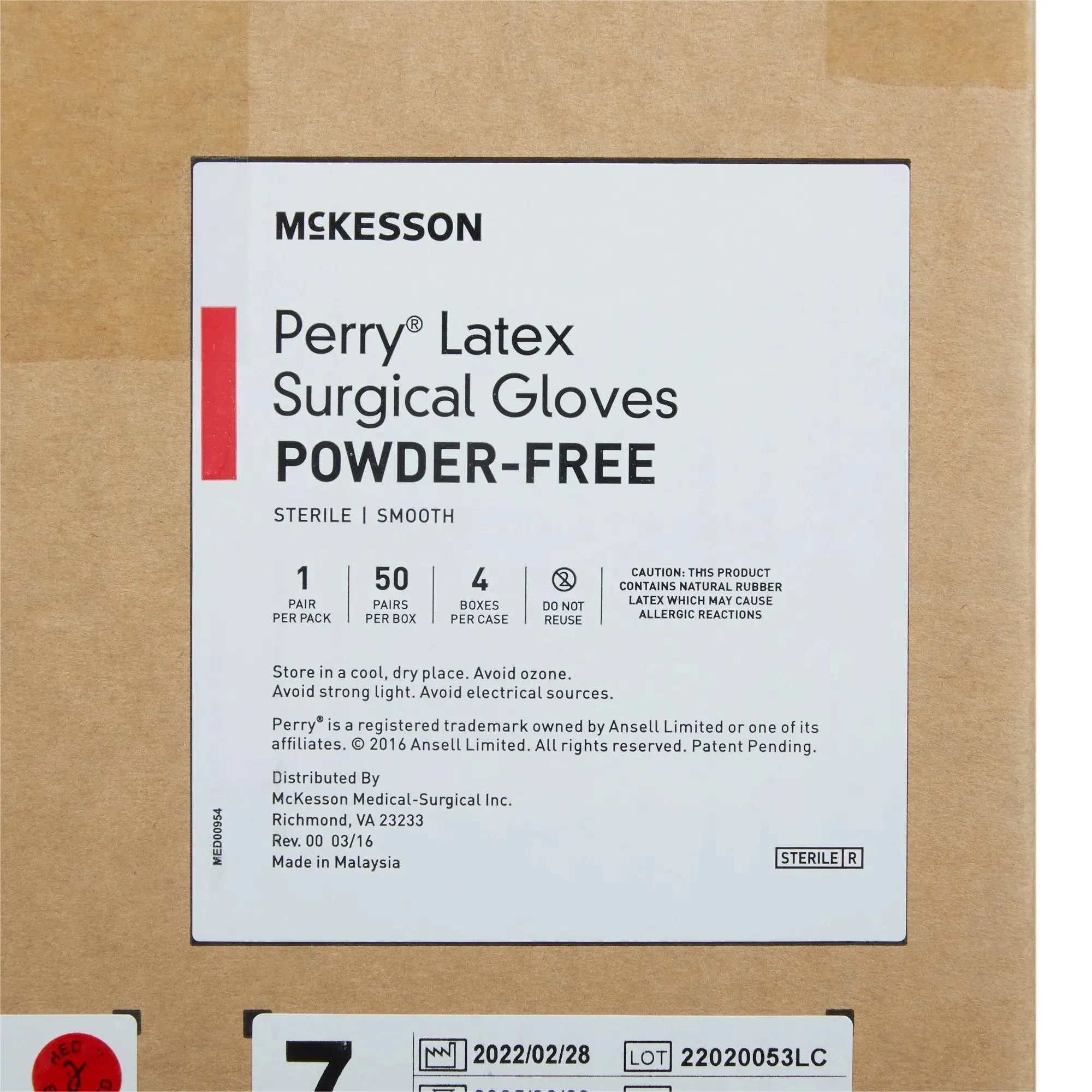 McKesson Perry® Performance Plus Surgical Glove, Size 7, Cream