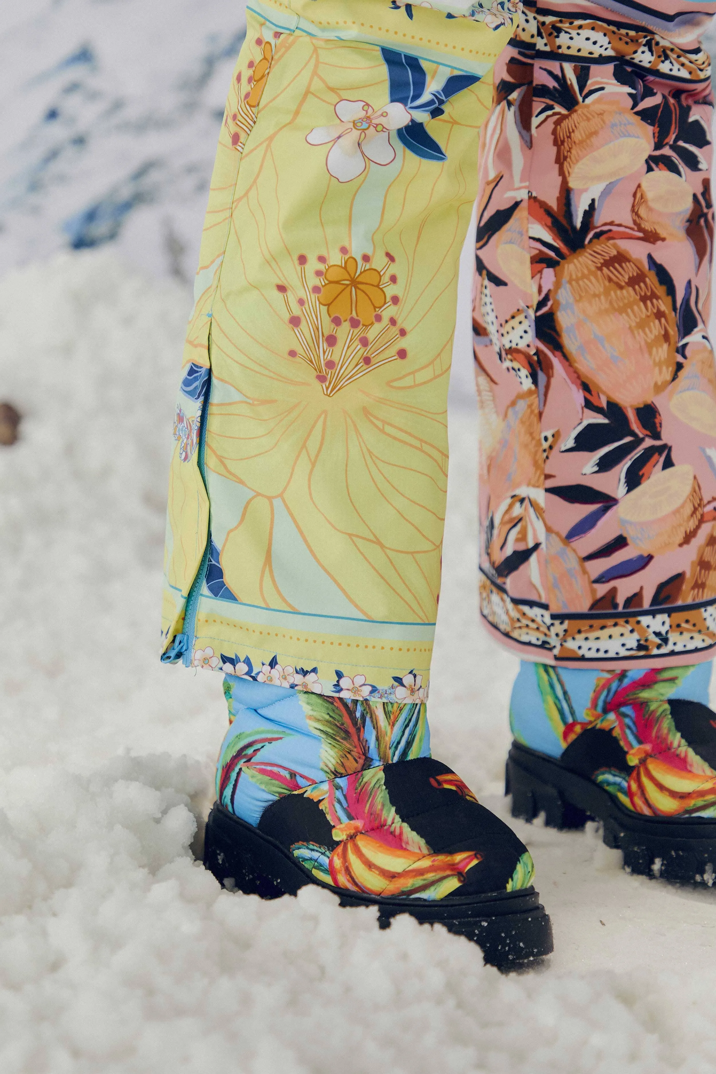 Mixed Scarves Ski Pants