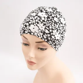 Monochrome Floral Bold Beanies Hat