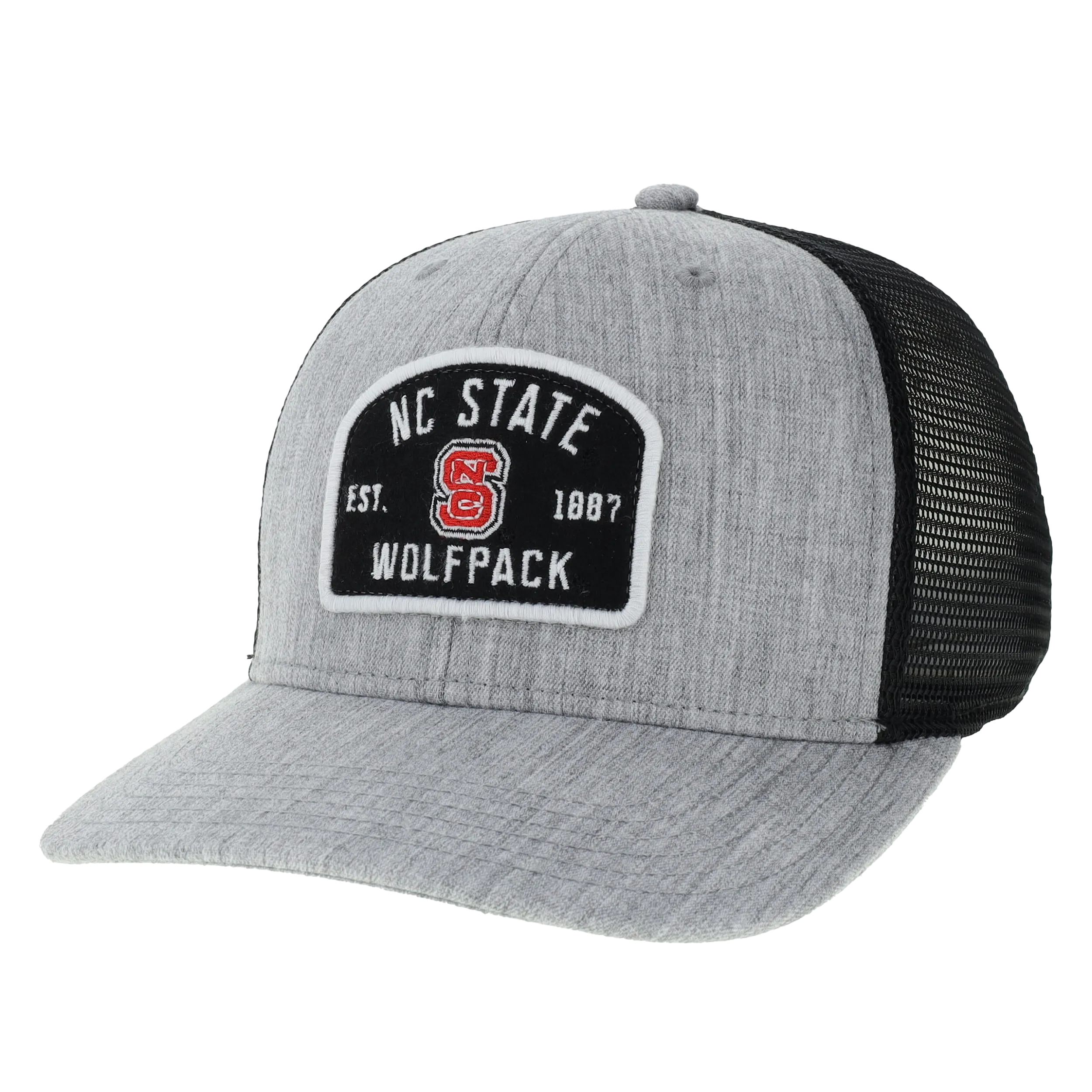 NC State Wolfpack Legacy Melange Grey and Black Trucker Adjustable Hat