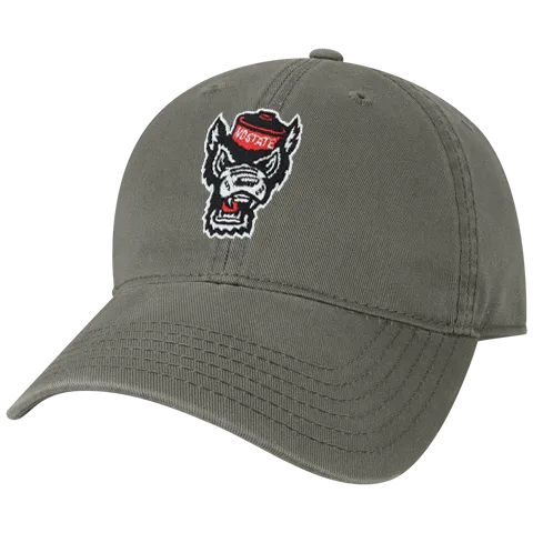 NC State Wolfpack Legacy Youth Dark Grey Wolfhead Adjustable Hat