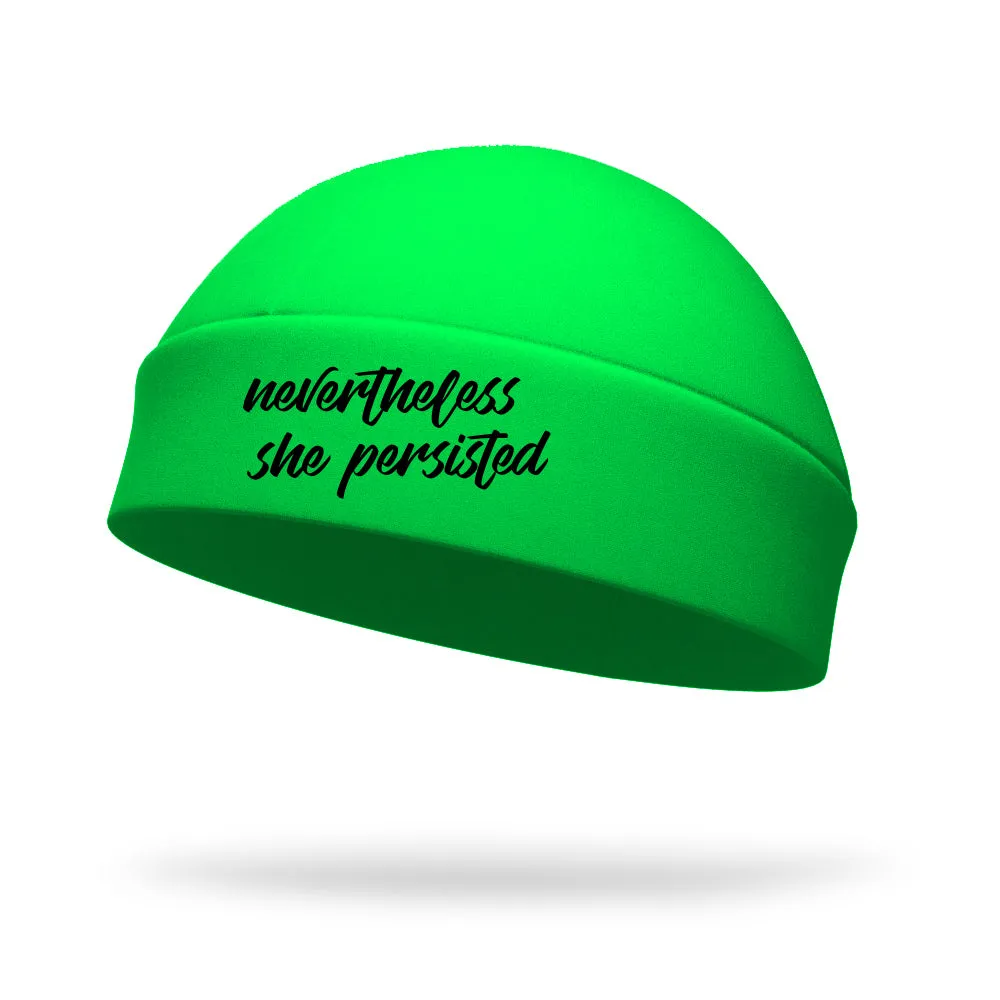 Never the Less She Persisted Wicking Regular Hat - Black Logo