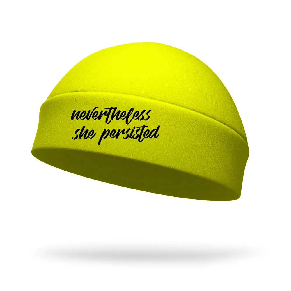 Never the Less She Persisted Wicking Regular Hat - Black Logo