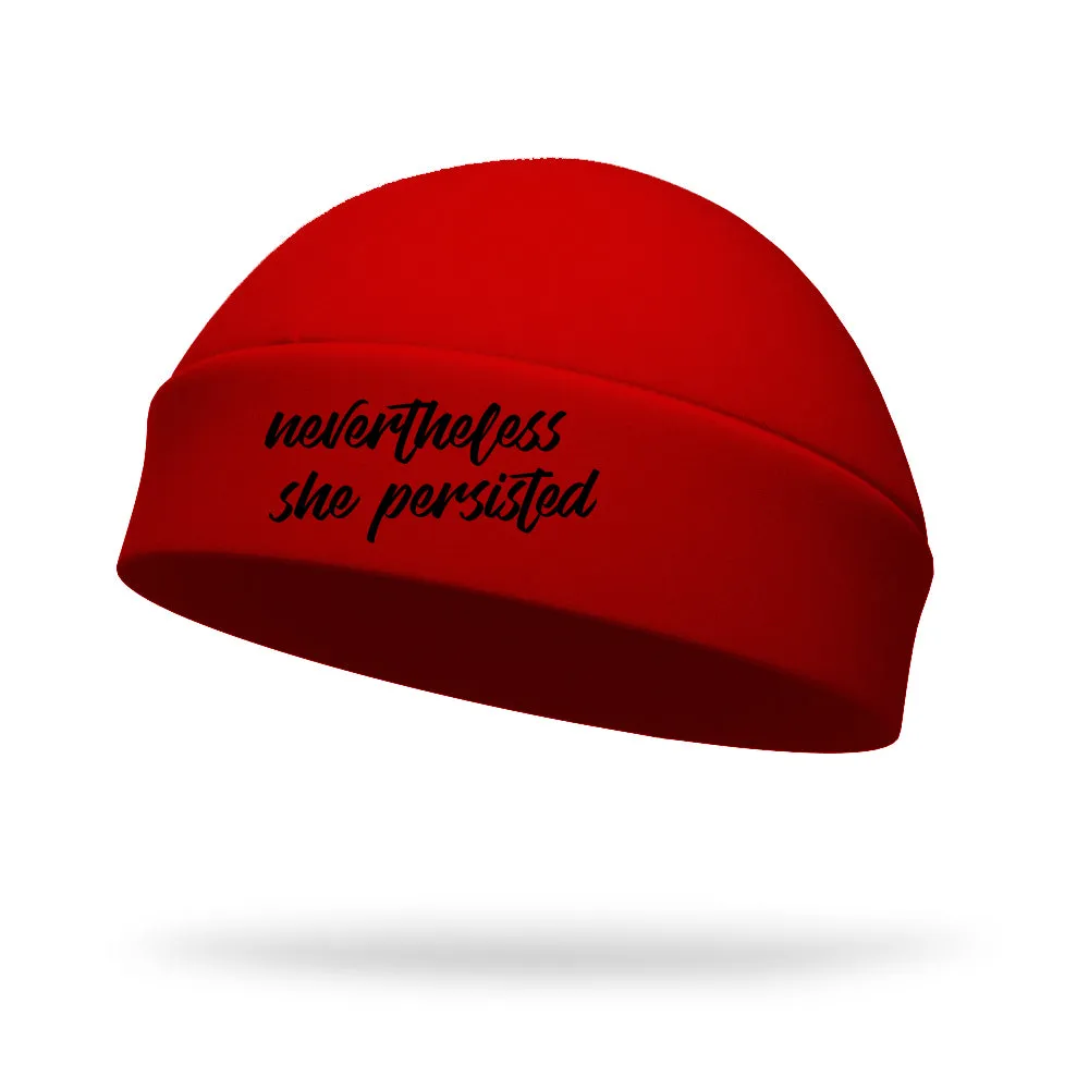 Never the Less She Persisted Wicking Regular Hat - Black Logo