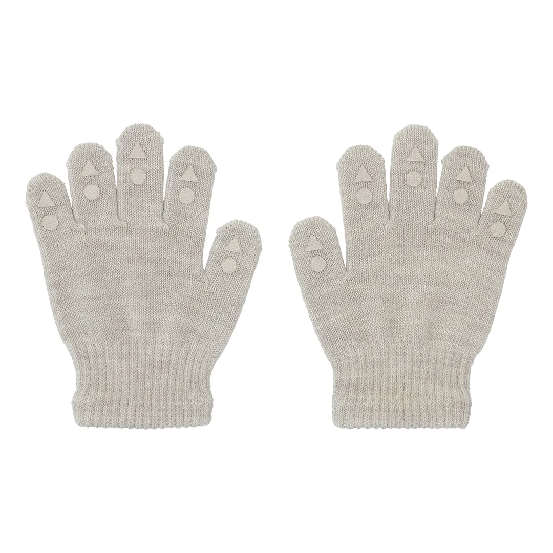 Non-Slip Grip Gloves for Babies and Toddlers - Merino wool - Sand