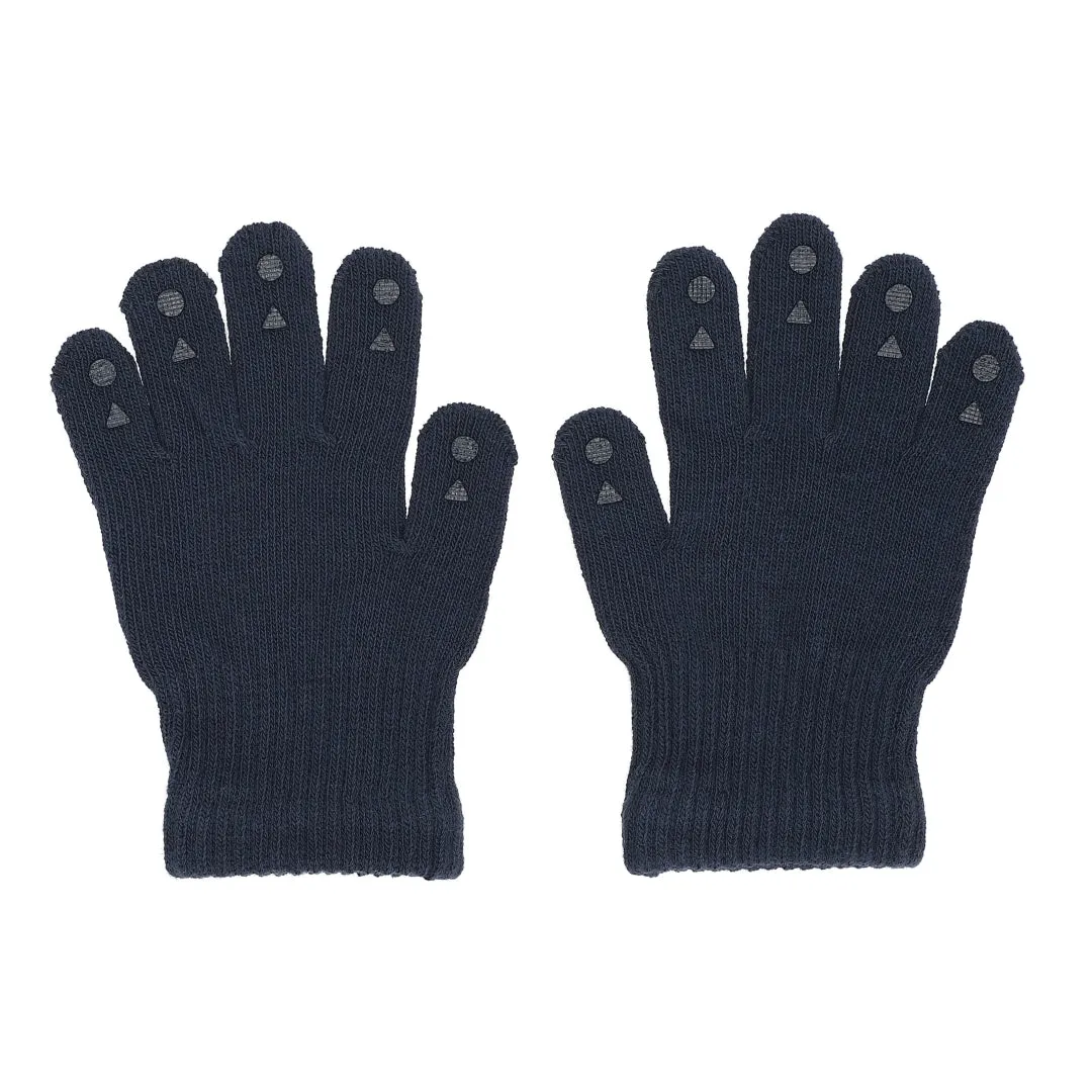 Non-Slip Grip Gloves for Babies and Toddlers - Organic Cotton - Navy Blue