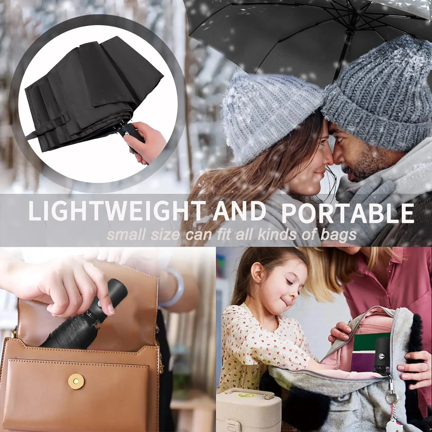 SIEPASA Windproof Travel Compact Umbrella-Automatic Umbrellas for Rain-Compact Folding Umbrella, Travel Umbrella Compact, Small Portable Windproof Umbrellas for Men Women Teenage.