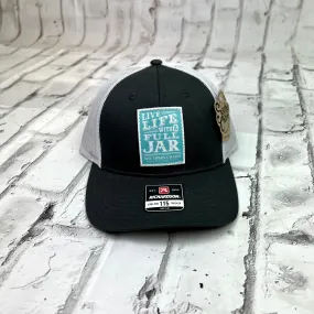 Southern Charm "Live Life With A Full Jar" Hat - Charcoal and White with Patch