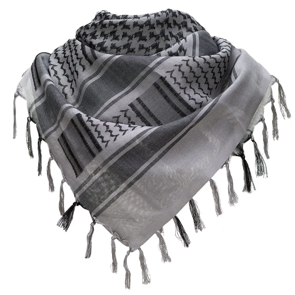 Tactical Arab Shemagh Military Scarf Outdoor Hiking Army Desert Scarves Muslim Hijab for Men Women Windproof Scarf With Tassel