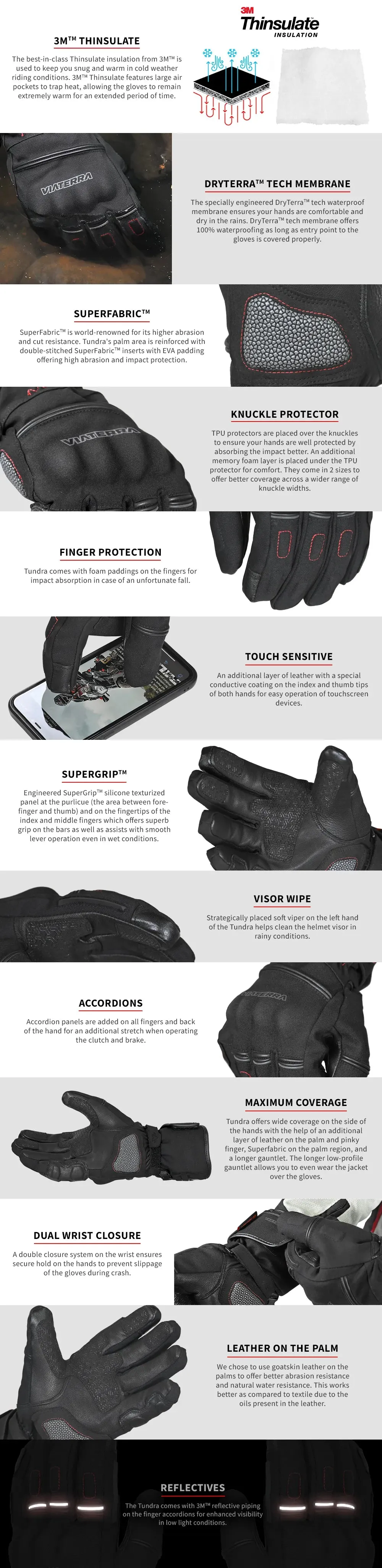 TUNDRA – WATERPROOF WINTER MOTORCYCLE RIDING GLOVES