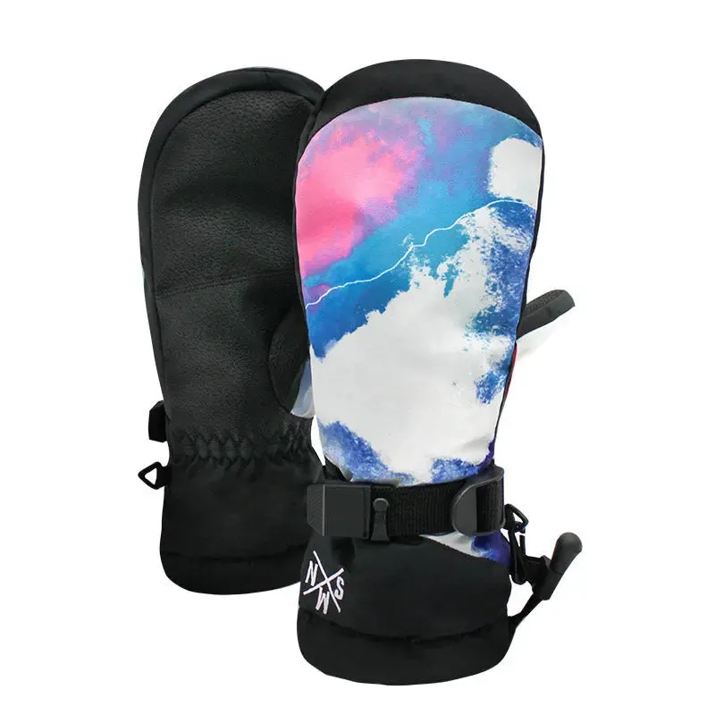 Unisex Ski Snowboard Mittens Waterproof Anti-slip