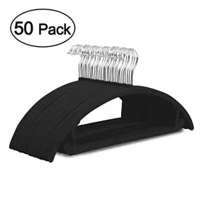 Voilamart Velvet Hangers No Shoulder Bumps Suit Hangers with Chrome Hooks, Non Slip Space Saving Clothes Hangers Heavy Duty Rounded Hangers for Sweaters, Coat, Jackets, Pants, Shirts, Dresses (Pack of