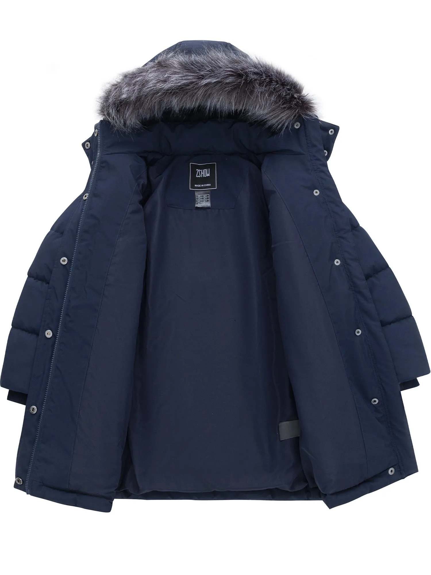 ZSHOW Girls' Winter Coat Warm Winter Parka Jacket Removable Hooded Insulated Puffer Jacket